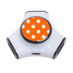 Polka Dots - White on Safety Orange Portable USB Hub (One Side)