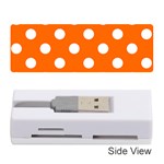 Polka Dots - White on Safety Orange Memory Card Reader (Stick)