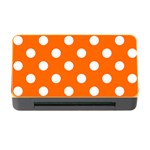Polka Dots - White on Safety Orange Memory Card Reader with CF