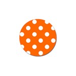 Polka Dots - White on Safety Orange Golf Ball Marker (4 pack)