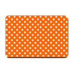 Polka Dots - White on Safety Orange Small Doormat