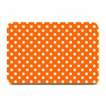 Polka Dots - White on Safety Orange Plate Mat