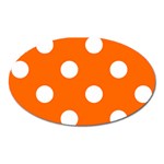 Polka Dots - White on Safety Orange Magnet (Oval)