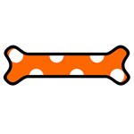 Polka Dots - White on Safety Orange Magnet (Dog Bone)