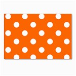 Polka Dots - White on Safety Orange Postcard 4 x 6  (Pkg of 10)