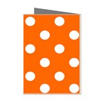 Polka Dots - White on Safety Orange Mini Greeting Cards (Pkg of 8)
