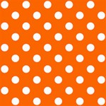 Polka Dots - White on Safety Orange ScrapBook Page 8  x 8 
