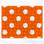 Polka Dots - White on Safety Orange Jigsaw Puzzle (Rectangular)
