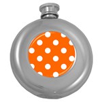 Polka Dots - White on Safety Orange Hip Flask (5 oz)