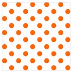 Polka Dots - Safety Orange on White Large Satin Scarf (Square)