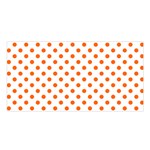 Polka Dots - Safety Orange on White Satin Shawl