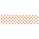 Polka Dots - Safety Orange on White Satin Scarf (Oblong)
