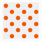 Polka Dots - Safety Orange on White Medium Glasses Cloth (2 Sides)