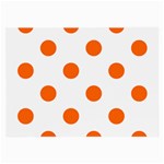 Polka Dots - Safety Orange on White Large Glasses Cloth