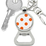 Polka Dots - Safety Orange on White Bottle Opener Key Chain