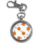 Polka Dots - Safety Orange on White Key Chain Watch