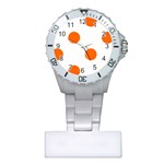 Polka Dots - Safety Orange on White Nurses Watch