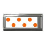 Polka Dots - Safety Orange on White Superlink Italian Charm (9mm)