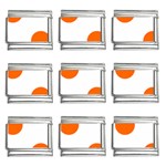 Polka Dots - Safety Orange on White 9mm Italian Charm (9 pack)