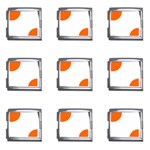 Polka Dots - Safety Orange on White Mega Link Italian Charm (9 pack)