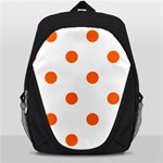 Polka Dots - Safety Orange on White Backpack Bag