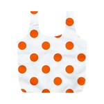 Polka Dots - Safety Orange on White Full Print Recycle Bag (M)