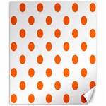 Polka Dots - Safety Orange on White Canvas 8  x 10 