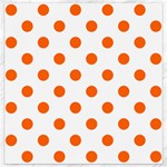 Polka Dots - Safety Orange on White Canvas 12  x 12 