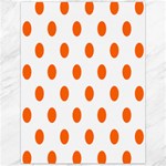 Polka Dots - Safety Orange on White Canvas 12  x 16 