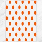 Polka Dots - Safety Orange on White Canvas 18  x 24 