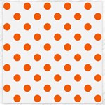 Polka Dots - Safety Orange on White Canvas 20  x 20 
