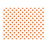 Polka Dots - Safety Orange on White Double Sided Flano Blanket (Mini)