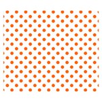Polka Dots - Safety Orange on White Double Sided Flano Blanket (Small)