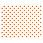 Polka Dots - Safety Orange on White Double Sided Flano Blanket (Medium)