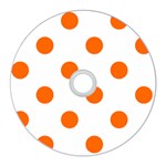 Polka Dots - Safety Orange on White CD Wall Clock