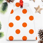 Polka Dots - Safety Orange on White Ornament (Bell)