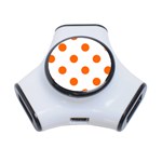 Polka Dots - Safety Orange on White Portable USB Hub (One Side)