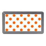 Polka Dots - Safety Orange on White Memory Card Reader (Mini)