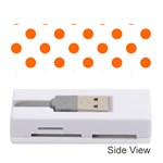 Polka Dots - Safety Orange on White Memory Card Reader (Stick)