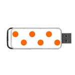 Polka Dots - Safety Orange on White Portable USB Flash (One Side)