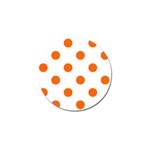 Polka Dots - Safety Orange on White Golf Ball Marker (10 pack)