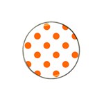 Polka Dots - Safety Orange on White Hat Clip Ball Marker (10 pack)