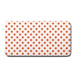 Polka Dots - Safety Orange on White Medium Bar Mat