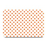 Polka Dots - Safety Orange on White Plate Mat