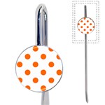 Polka Dots - Safety Orange on White Book Mark