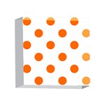 Polka Dots - Safety Orange on White 4 x 4  Acrylic Photo Block