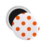 Polka Dots - Safety Orange on White 2.25  Magnet