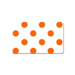 Polka Dots - Safety Orange on White Magnet (Name Card)