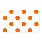 Polka Dots - Safety Orange on White Magnet (Rectangular)