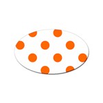 Polka Dots - Safety Orange on White Sticker Oval (100 pack)